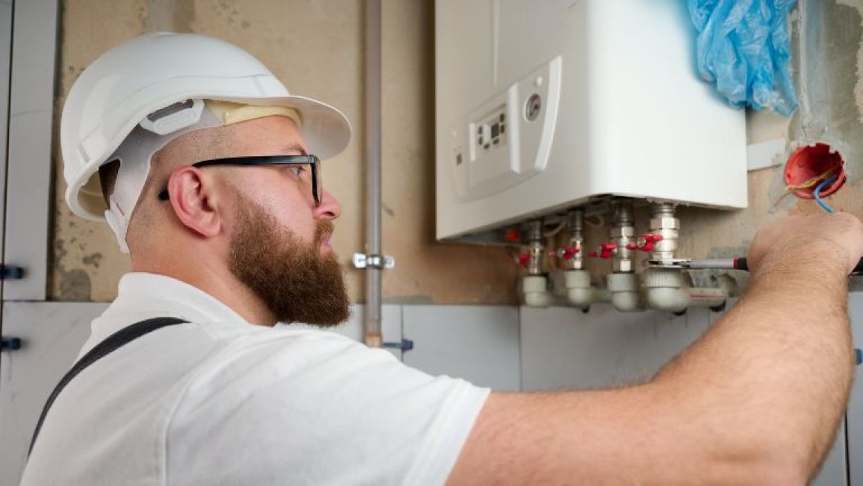 Gas boiler being serviced by Myza Gas in Swindon